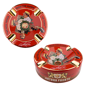 Arturo Fuente Red Ceramic Cigar Ashtray - Accommodates 4 Cigars