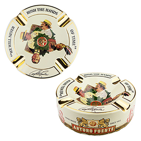 Arturo Fuente Cream Ceramic Cigar Ashtray - Accommodates 4 Cigars