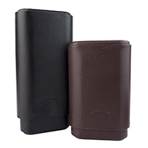 Craftsman's Bench Pebble Grain Leather 3-Finger Churchill and Robusto Cigar Cases for 60 Ring Gauge Cigars