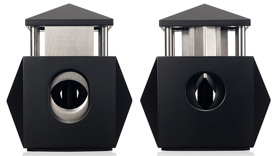 Colibri Quasar Tabletop Two-In-One Cigar Cutter in Open Position on Opposing Faces