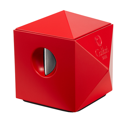 Colibri Red Quasar Tabletop Cigar Cutter with V-Cut View