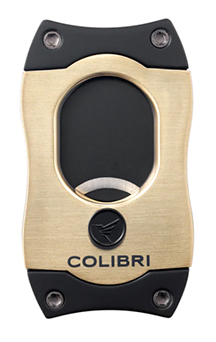 Colibri Gold and Black S-Cut Cigar Cutter with Black Blades
