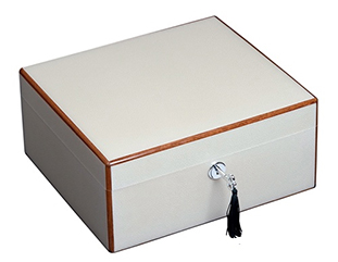 Diamond Crown The Peabody Cigar Humidor Diamond Crown The Peabody Off White Pebble Grain Texture Cigar Humidor