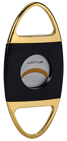 Lotus Jaws Serrated Cigar Cutter - Black & Gold