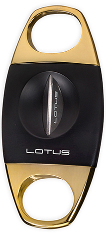 Lotus Jaws Serrated V-Cut Cigar Cutter - Black & Gold