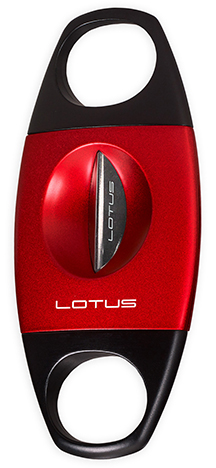 Lotus Jaws Serrated V-Cut Cigar Cutter - Red & Black