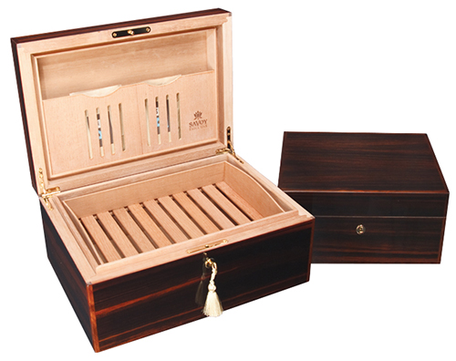 Savoy Executive Ebony Macassar Cigar Humidors
