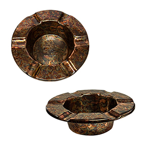 Stinky Cigar Stainless Steel Cigar Ashtray with Distressed Copper Finish - Accommodates 6 Cigars