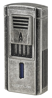 Lotus Duke V Triple Torch Flame Cigar Lighter/Cutter Combo in Antique Pewter Finish