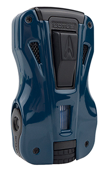 Lotus GT Twin Torch Flame Cigar Lighter/Dual Punch Combo in Blue & Black Finish