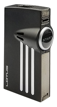 Lotus L52 Orion Twin Torch Flame Cigar Lighter with Punch in Black & Chrome Matte Finish