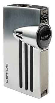 Lotus L52 Orion Twin Torch Flame Cigar Lighter with Punch in Chrome Satin & Black Matte Finish