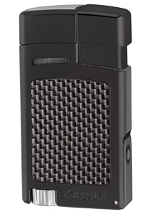 XIKAR Forte Single Jet Flame Cigar Lighter in Black Carbon Fiber Finish