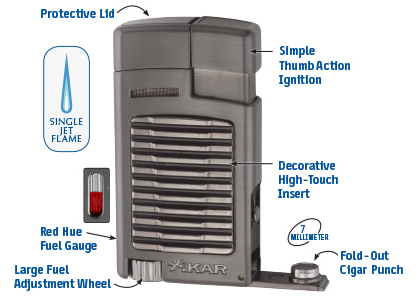 XIKAR Forte Single Jet Flame Cigar Lighter Features