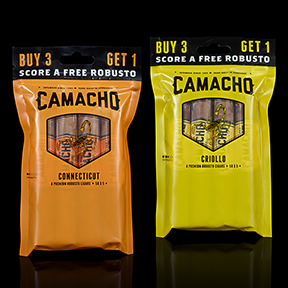 Camacho Connecticut & Criollo Robusto 4-Cigar Fresh Packs