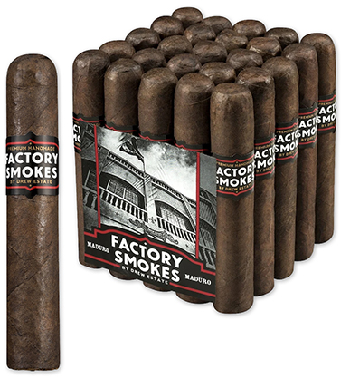 Factory Smokes Maduro Cigars by Drew Estate in Churchill, Gordito, Robusto, and Toro Sizes