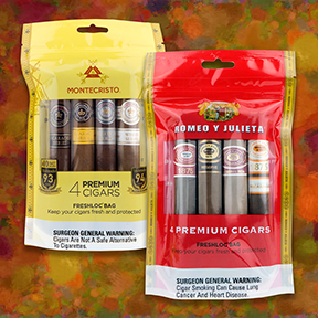 New ~ Montecristo and Romeo y Julieta 4-Cigar Sampler Bags are Here!