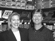 Renee and David Meyer inside the store's walk-in humidor.