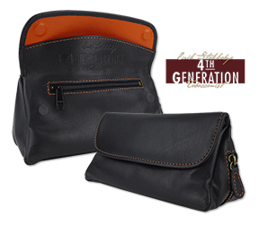 Erik Stokkebye Leather Combo Pipe Tobacco Pouches/Pipe Carriers Now Available in Black!