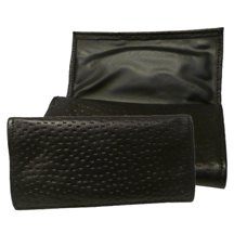 Ben Wade Black Peccary Leather Roll-Up Tobacco Pouch