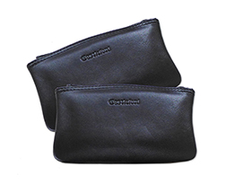 Castleford Leather Zippered 6 Inch Tobacco Pouches in Black Only