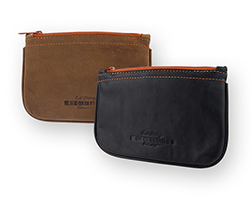 Erik Stokkebye Hunter Brown and Black Leather Zippered Tobacco Pouches