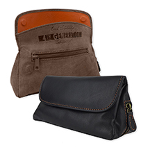 Erik Stokkebye 4th Generation Hunter Brown and Kenzo Black Leather Combination Tobacco Pouch/Pipe Carrier with Pipe Tool Compartment