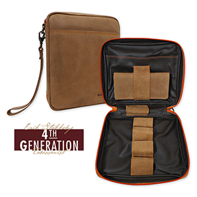 NEW Erik Stokkebye 4th Generation Hunter Brown 4-Pipe Case with Tobacco Pouch