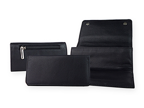 Viking Black Leather Roll-Up Tobacco Pouch with Pipe Tool Compartment - Style 402GP