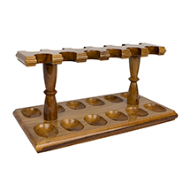 Solid Teak 12-Pipe Rack