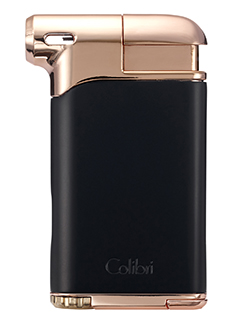 Colibri Pacific Air Pipe Lighters in Matte Black & Polished Rose Gold Finish