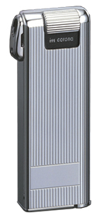 IM Corona Pipe Master Pipe Lighter - 27029 Chrome Engine-Turned Vertical Lines Finish