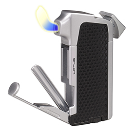 Lotus Condor Pipe Lighter in Black & Chrome Finish