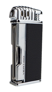 Vertigo Puffer Pipe Lighter in Black & Chrome Finish