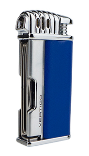 Vertigo Puffer Pipe Lighter in Blue & Chrome Finish