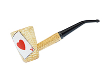Ace of Spades ~ Hearts Custom Cob by CJ Pipe No. CJ5918 - Missouri Meerschaum Mark Twain Corn Cob Pipe