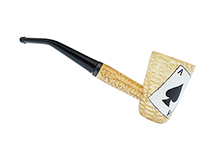 Ace of Spades ~ Hearts Custom Cob by CJ Pipe No. CJ5918 - Missouri Meerschaum Mark Twain Corn Cob Pipe