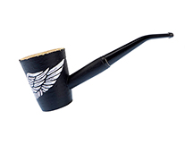 Flying Skull Custom Cob by CJ Pipe No. CJ6334 - Missouri Meerschaum Mark Twain Corn Cob Pipe