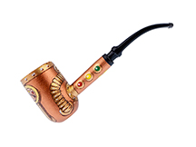 Steampunk 002 Custom Cob by CJ Pipe No. CJ6339 - Missouri Meerschaum Washington Corn Cob Pipe