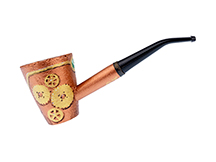 Steampunk 003 Custom Cob by CJ Pipe No. CJ6340 - Missouri Meerschaum Mark Twain Corn Cob Pipe