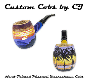 Check Out the Newest Hand-Painted Missouri Meerschaum Custom Cobs by CJ!