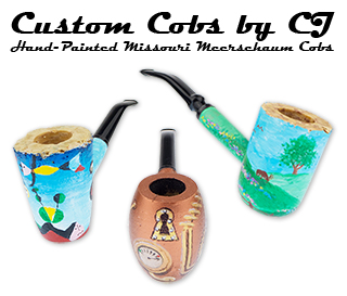 Custom Cobs by CJ Hand-Painted Missouri Meerschaum Corn Cob Pipes