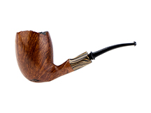 Estate Pipe No. 2242 - Randy Wiley Feather Carved 66 Handmade
