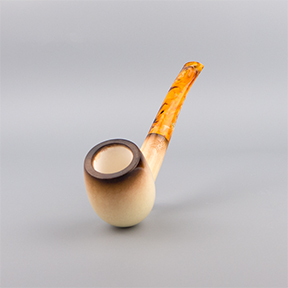 SMS Meerschaum Pipe No. 103-BTP-1 - Pre-Colored Smooth Spot Carved Billiard