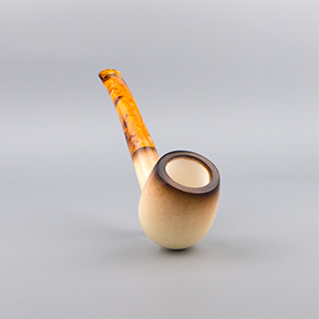 SMS Meerschaum Pipe No. 103-BTP-1 - Pre-Colored Smooth Spot Carved Billiard
