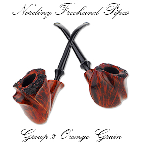 A New Selection of Nording Freehand Group 2 Orange Grain Churchwarden Pipes Has Arrived!