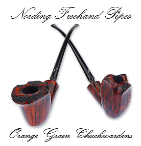 A Stunning New Selection of Nording Orange Grain Freehand Churchwarden Pipes Has Arrived!